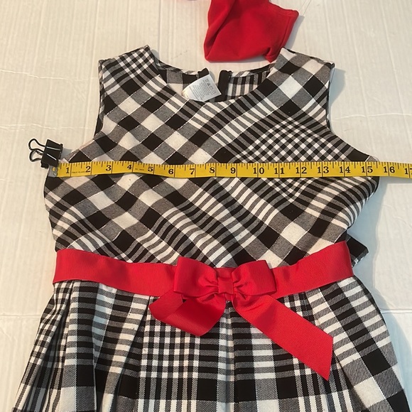 ♻️🆕 New Bonnie Jean Black White Red Holiday Formal Dress with Jacket size 16 - Picture 7 of 8